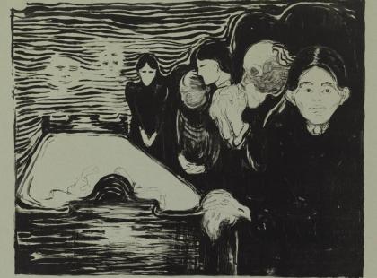 Edward Munch, Kuolinvuoteen äärellä Kuva: Ateneum