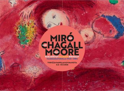 Miro - Chagall -Moore punainen taidejuliste.
