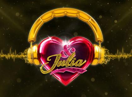 & Julia -musikaalin juliste, jossa sydän jolla kuulokkeet.